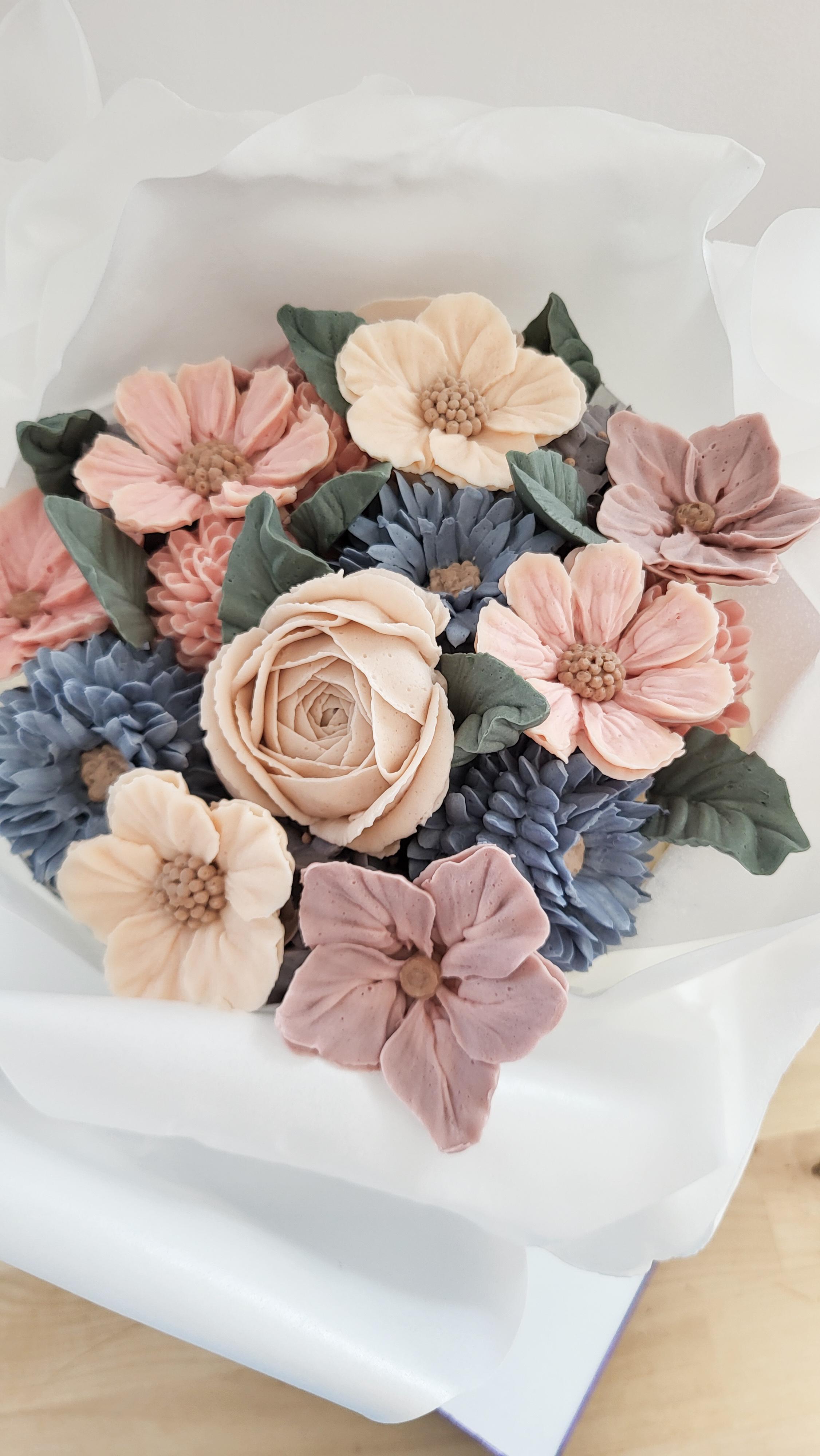 Kwiaty z kremu - bukiet 3d