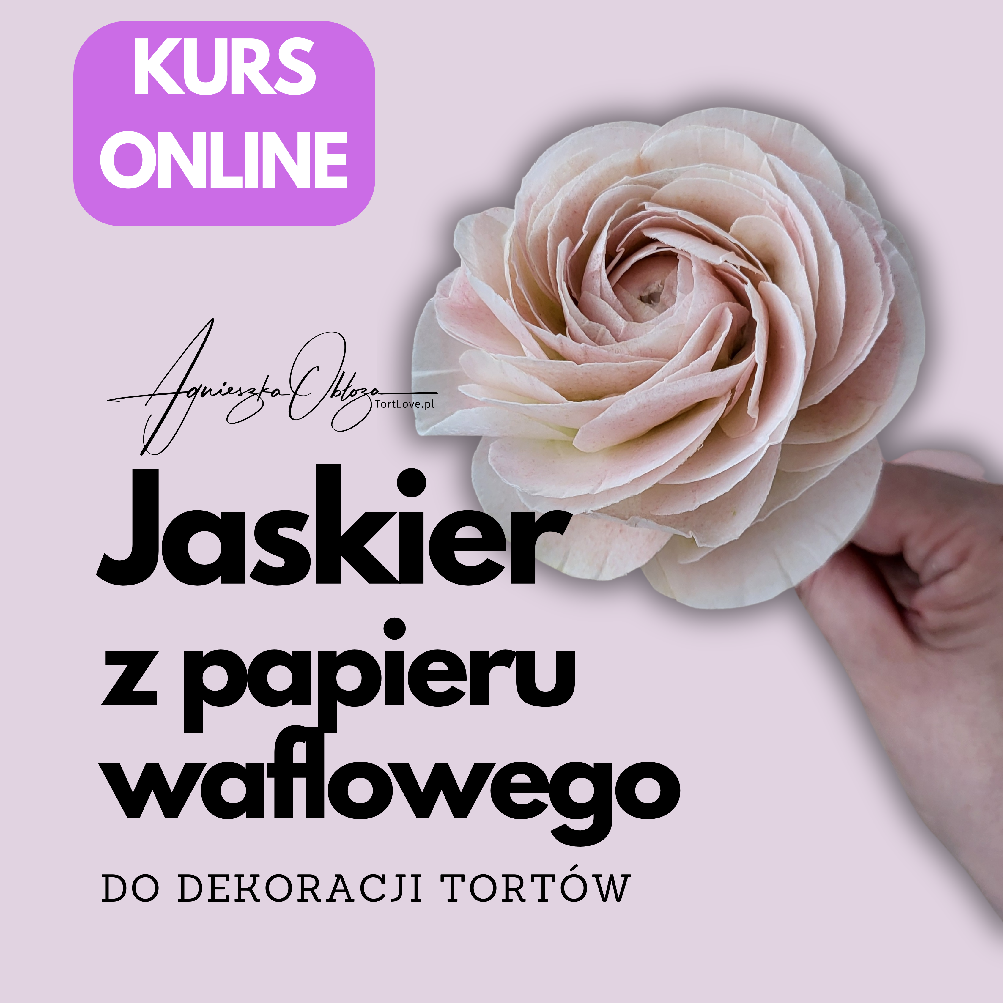 kwiatek z papieru waflowego